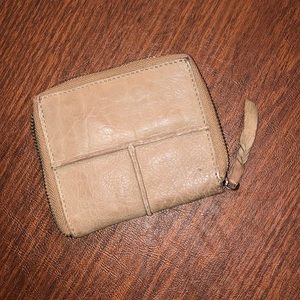 Cut n’ paste Beige Distressed Wallet w/ Coin Purse